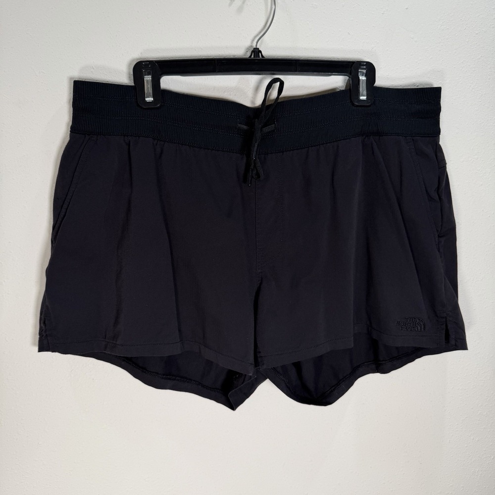 The North Face Shorts Womens Sz XL Black Aphrodite Motion Active Pull On 3.5"